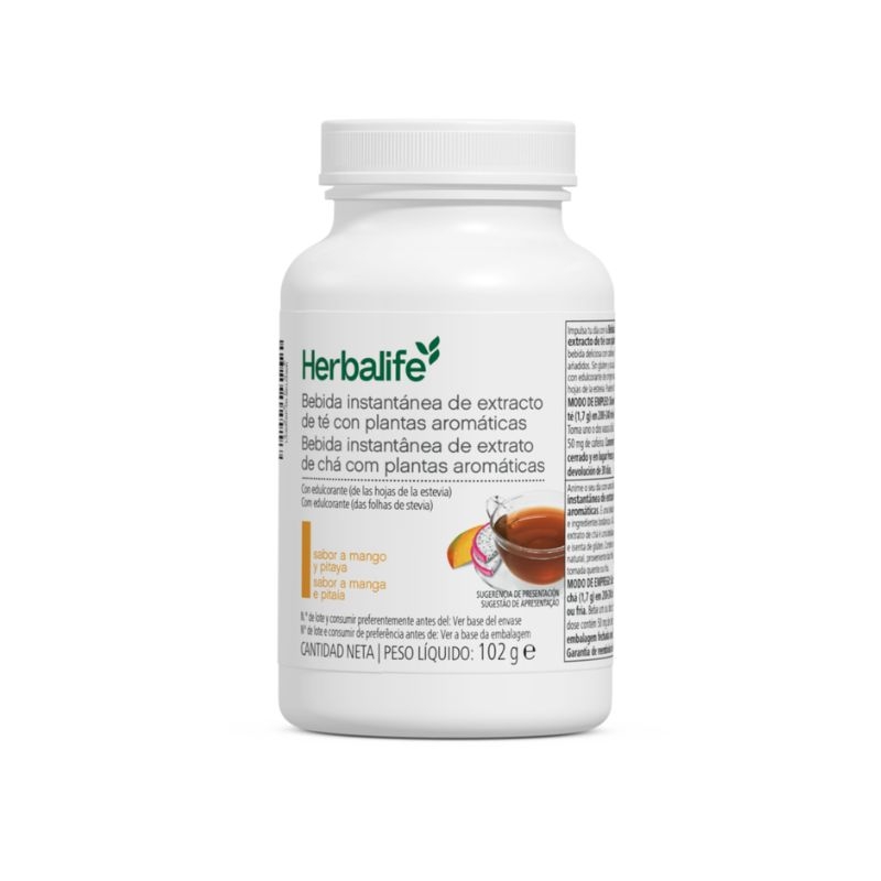Bebida instantánea de extracto de té con plantas aromáticas - Mango y Pitaya 102 g